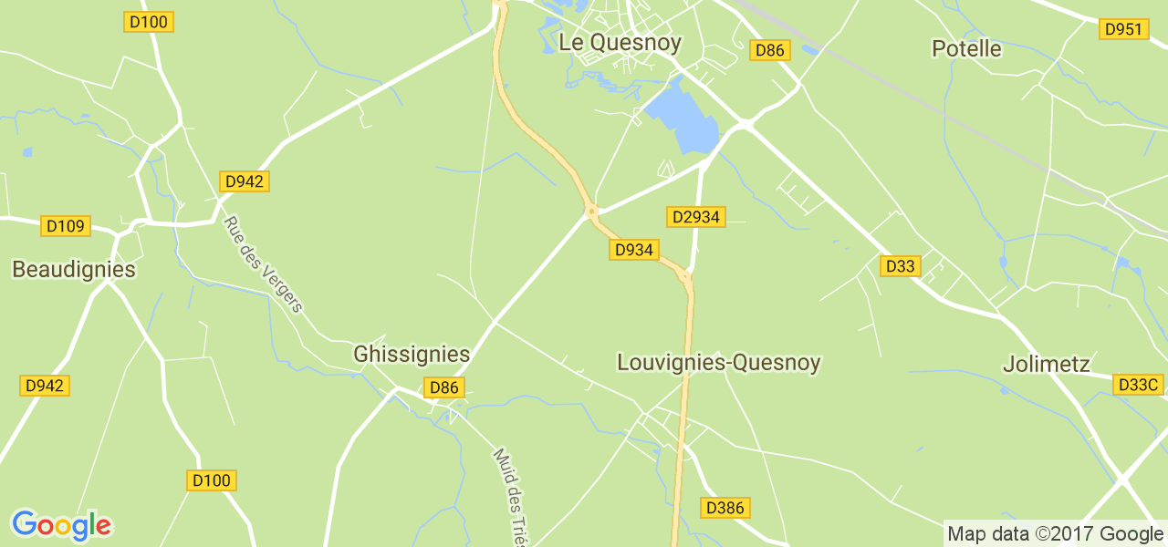 map de la ville de Louvignies-Quesnoy