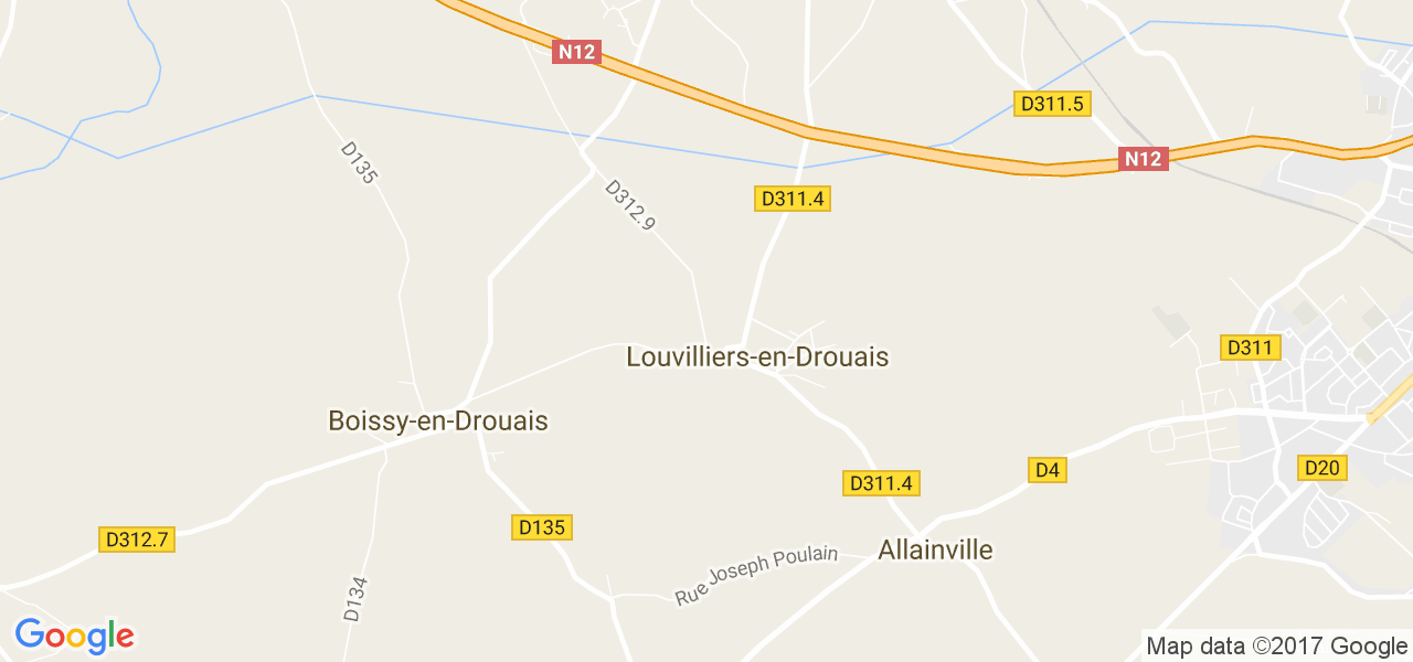 map de la ville de Louvilliers-en-Drouais