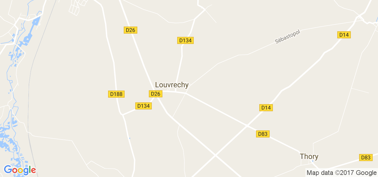 map de la ville de Louvrechy