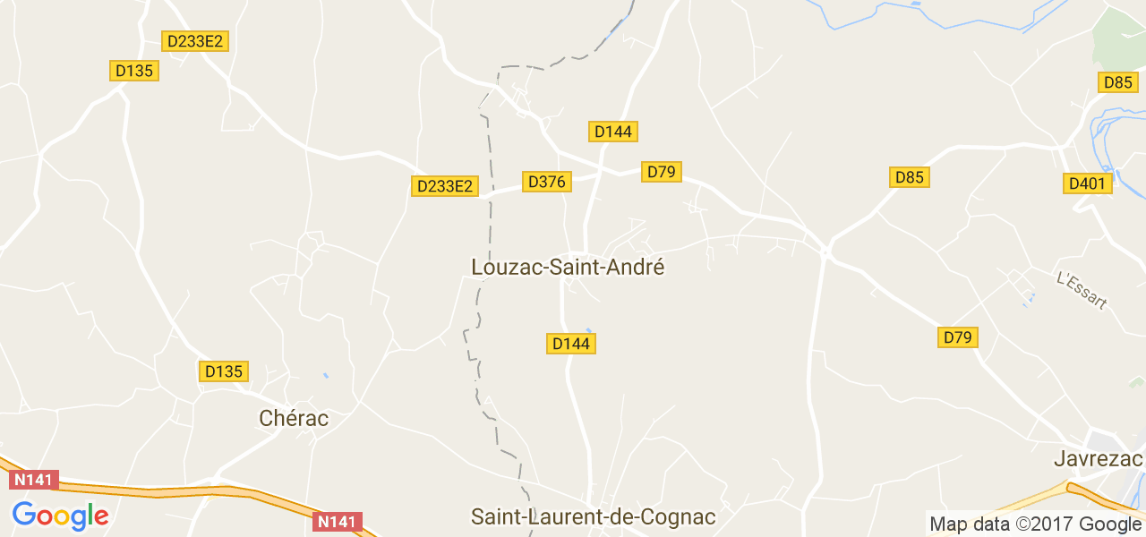 map de la ville de Louzac-Saint-André