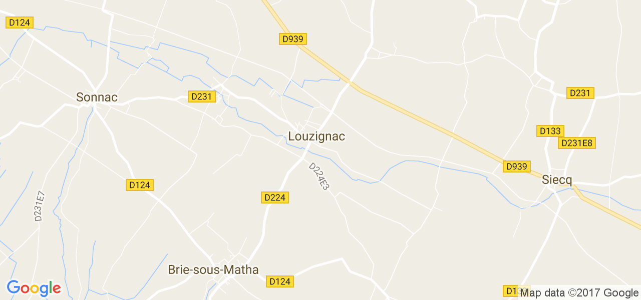 map de la ville de Louzignac