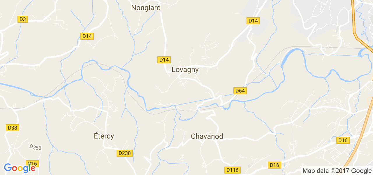 map de la ville de Lovagny