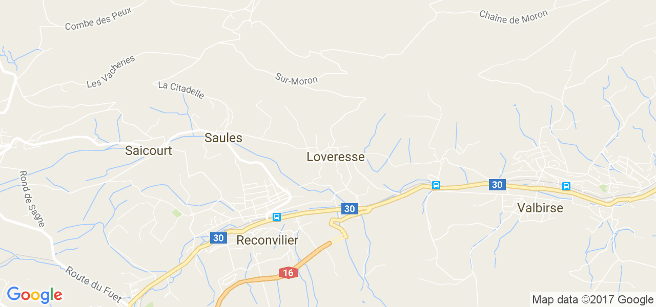 map de la ville de Loveresse