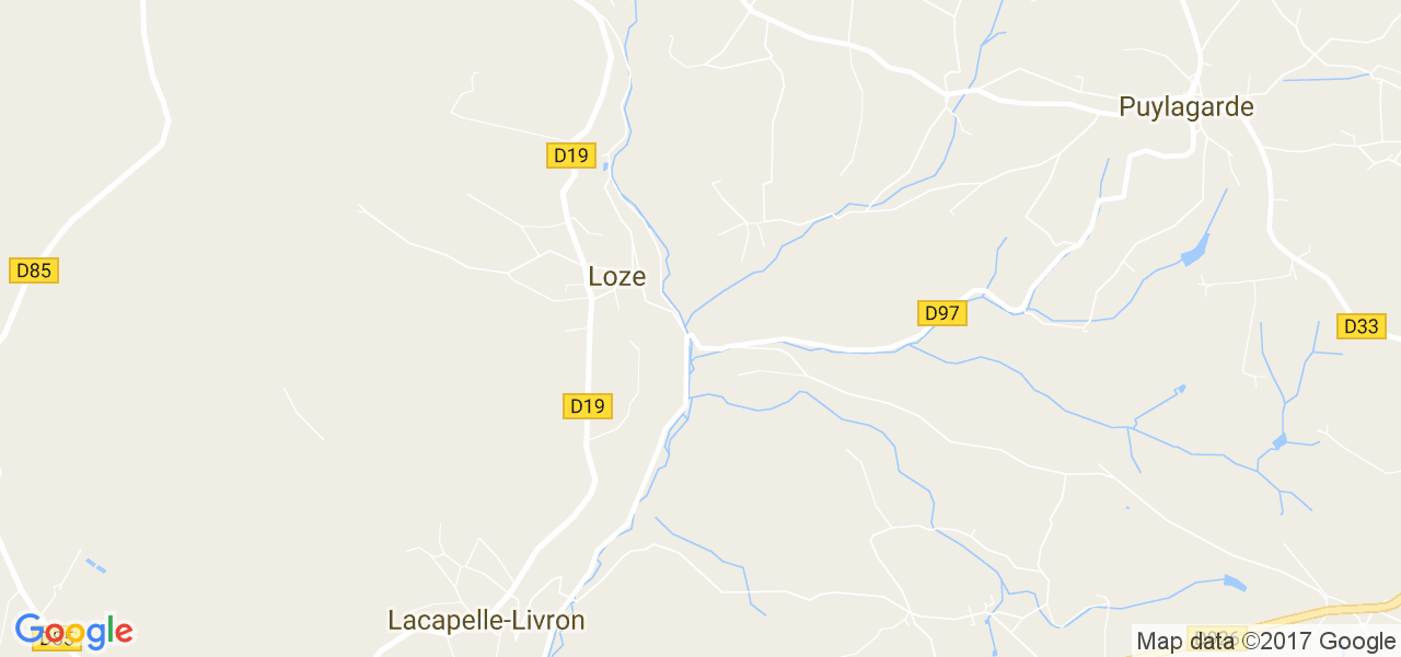 map de la ville de Loze