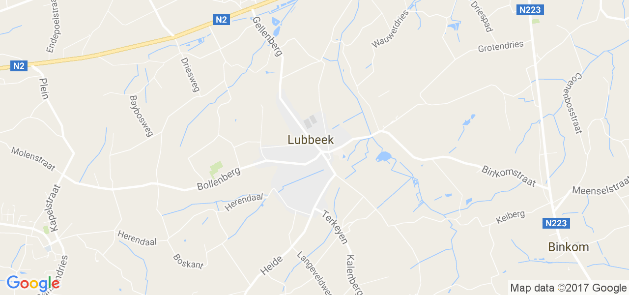 map de la ville de Lubbeek