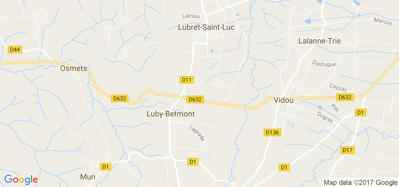 map de la ville de Luby-Betmont