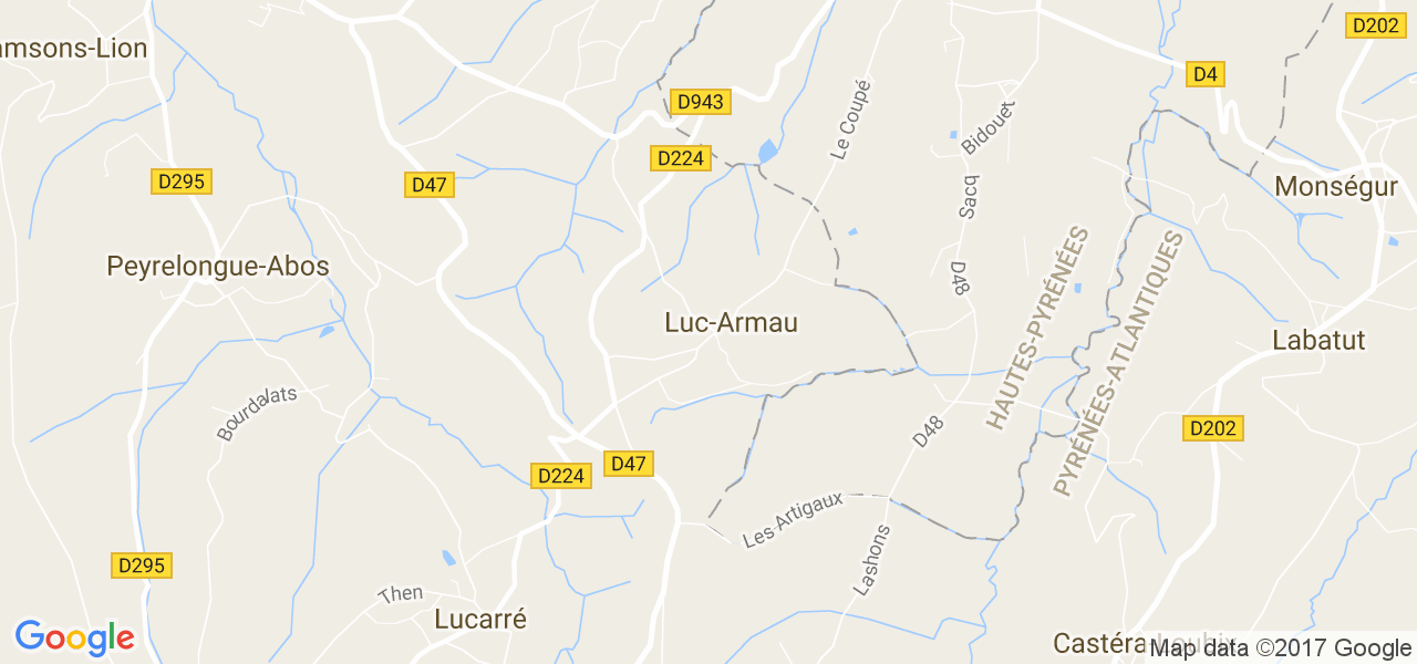 map de la ville de Luc-Armau