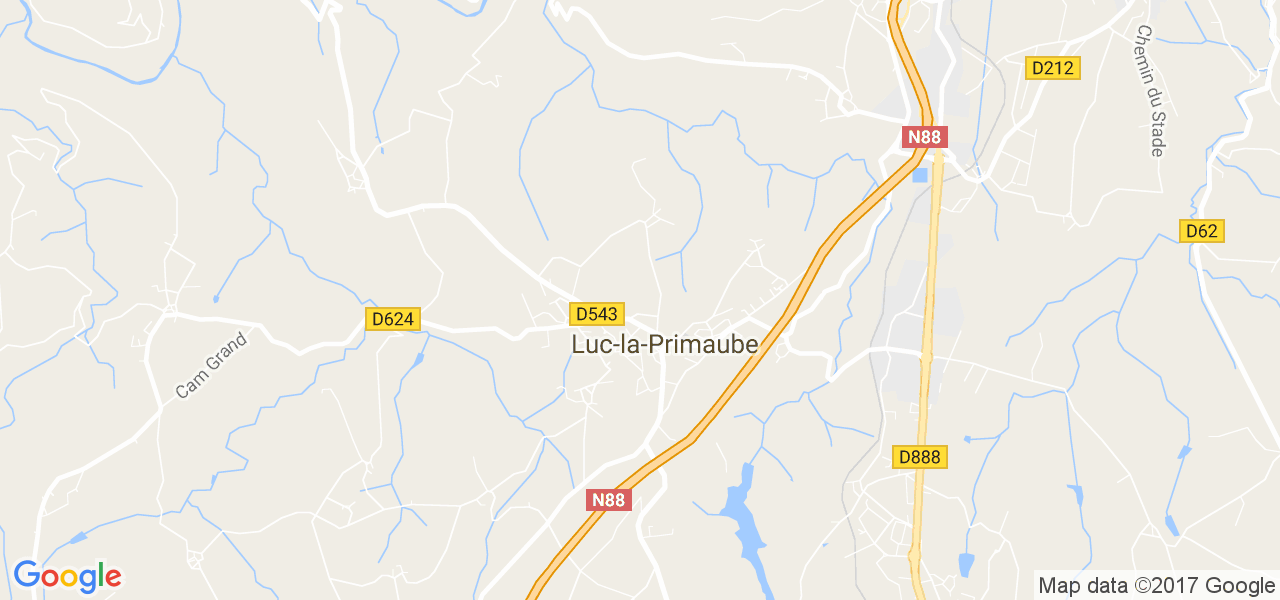 map de la ville de Luc-la-Primaube