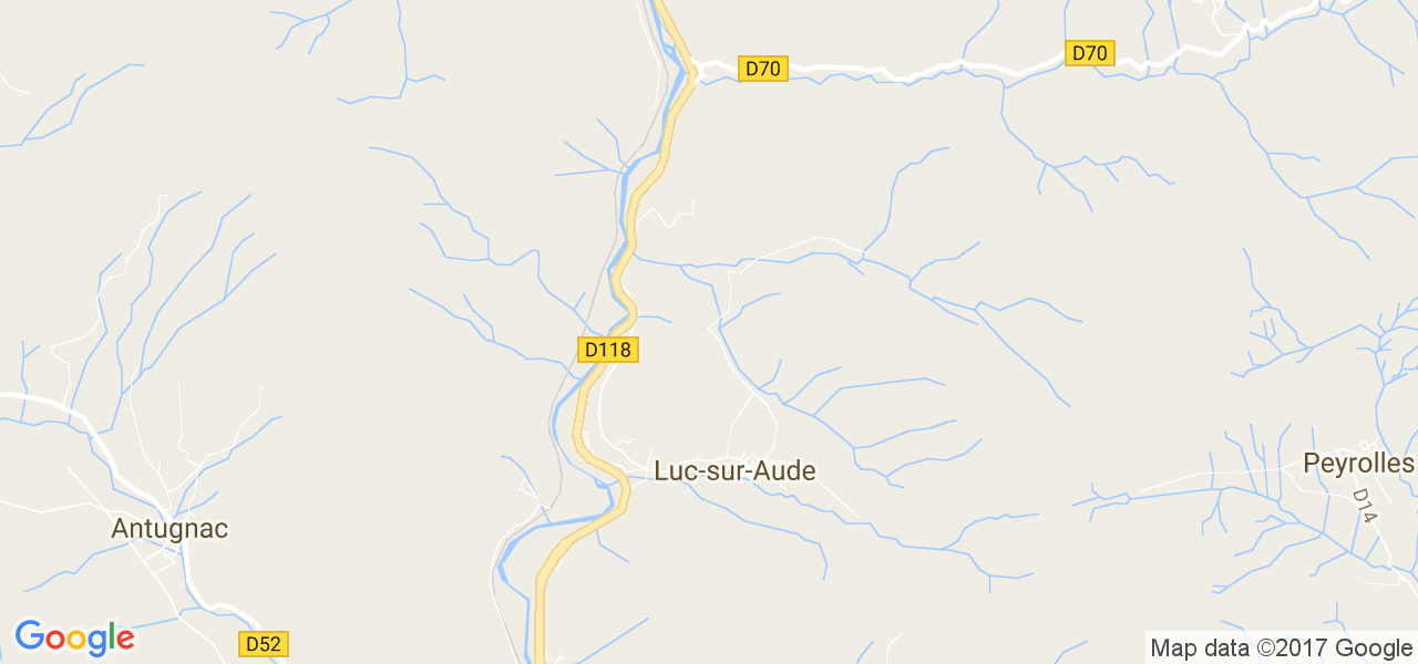 map de la ville de Luc-sur-Aude