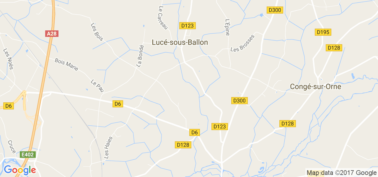 map de la ville de Lucé-sous-Ballon