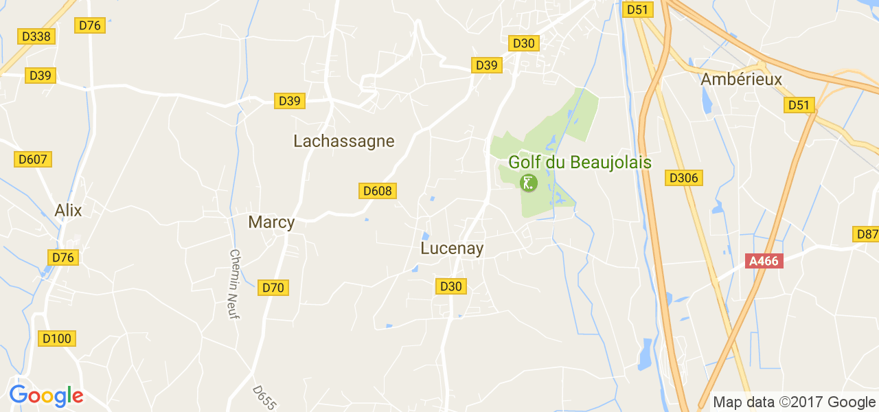 map de la ville de Lucenay