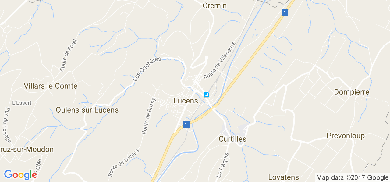 map de la ville de Lucens