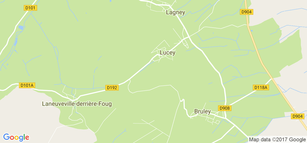 map de la ville de Lucey