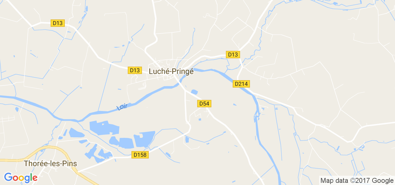 map de la ville de Luché-Pringé