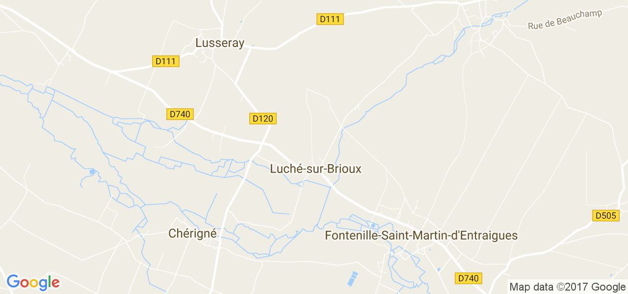 map de la ville de Luché-sur-Brioux