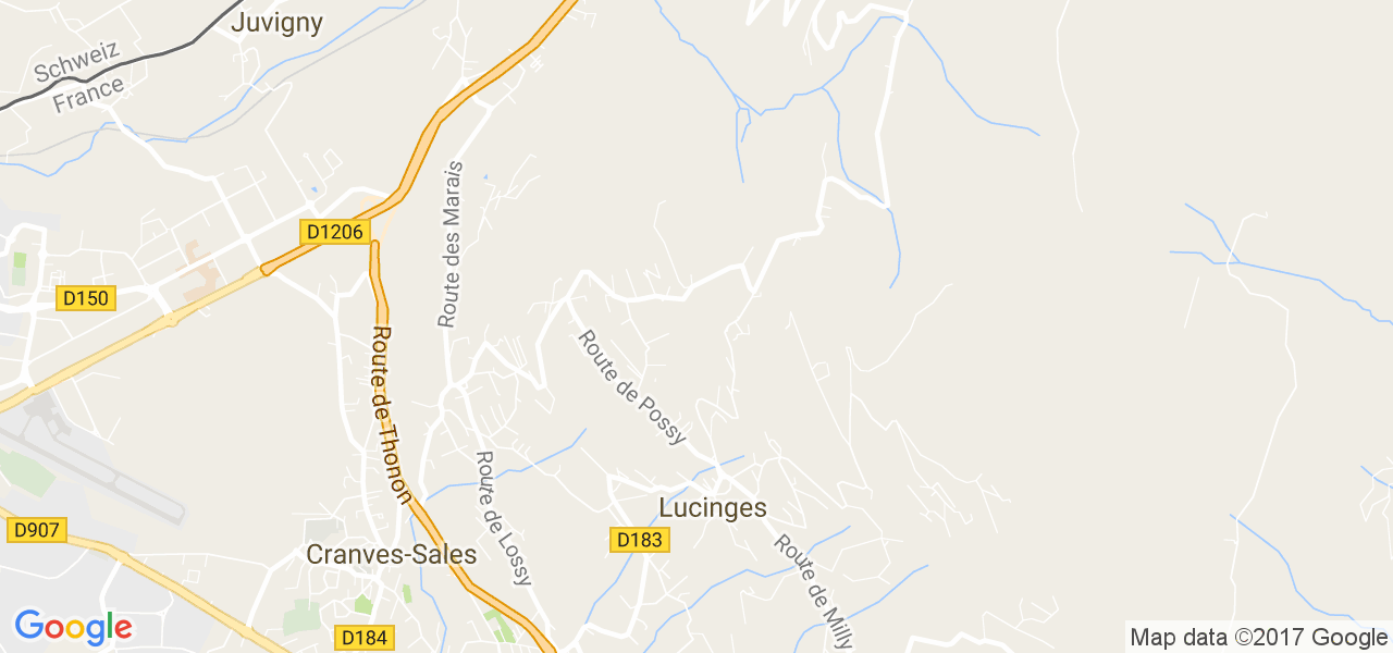 map de la ville de Lucinges