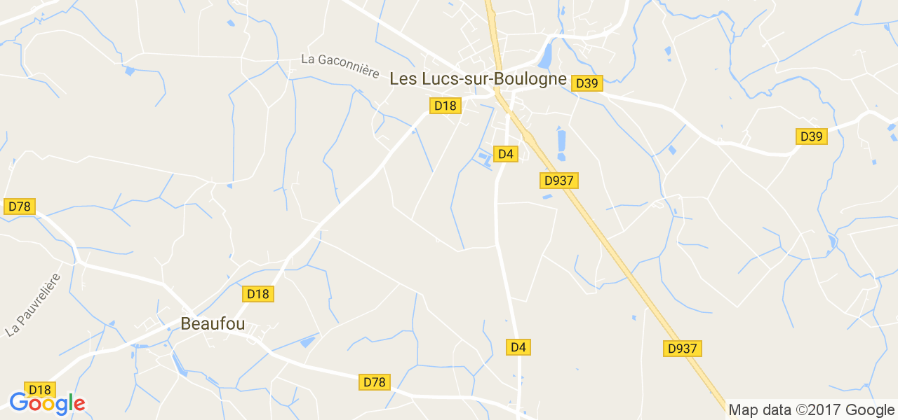 map de la ville de Lucs-sur-Boulogne