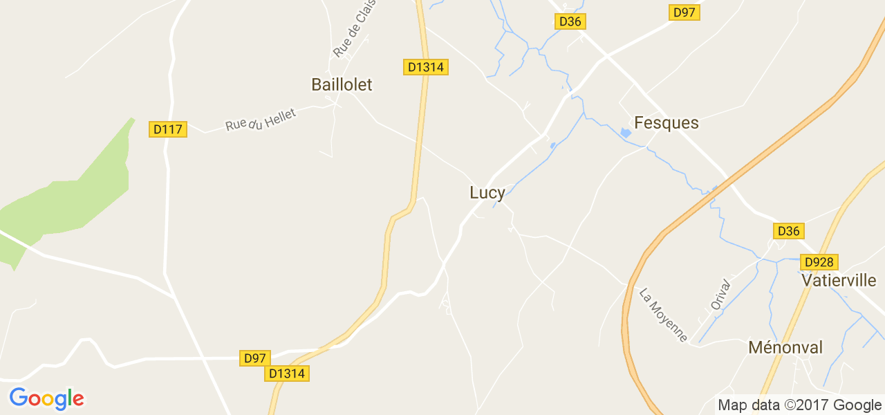 map de la ville de Lucy