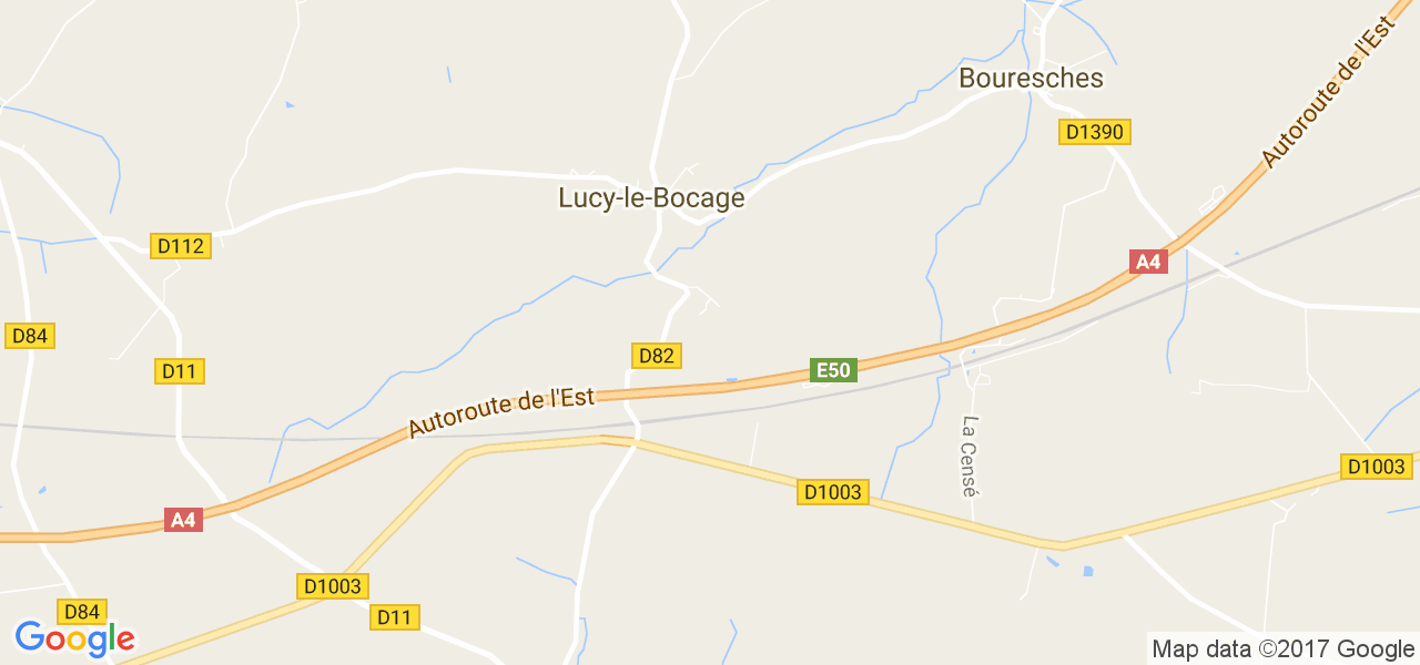 map de la ville de Lucy-le-Bocage