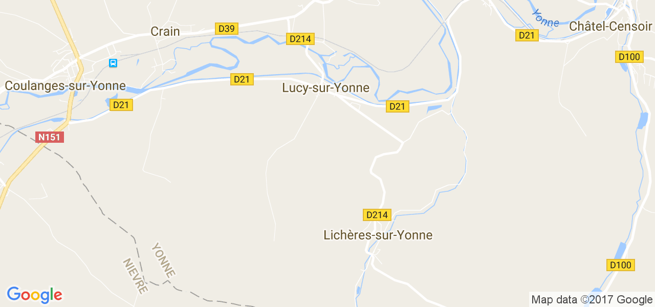 map de la ville de Lucy-sur-Yonne