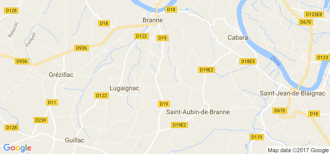 map de la ville de Lugaignac