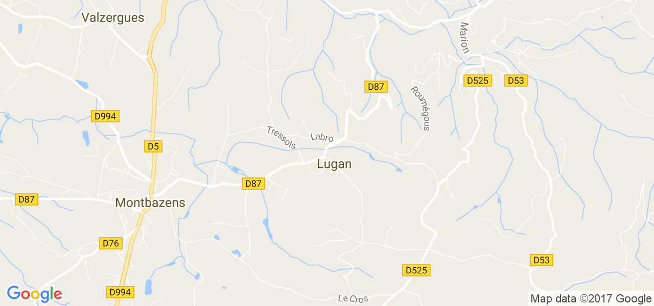 map de la ville de Lugan