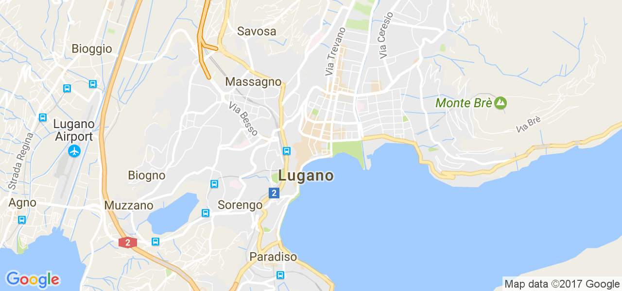 map de la ville de Lugano