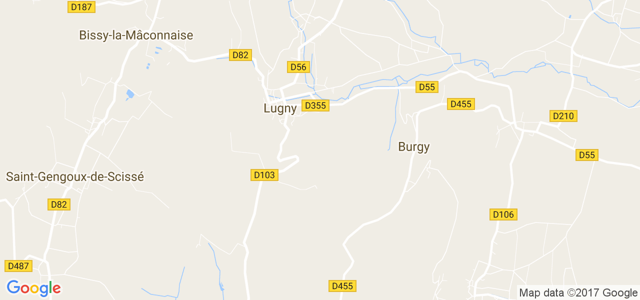 map de la ville de Lugny