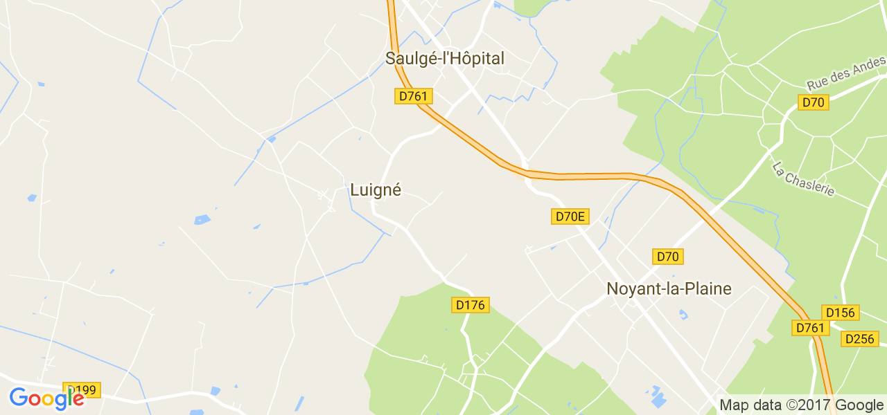 map de la ville de Luigné