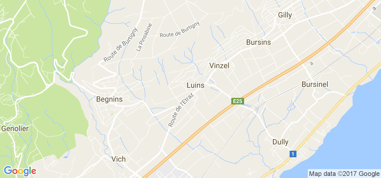 map de la ville de Luins