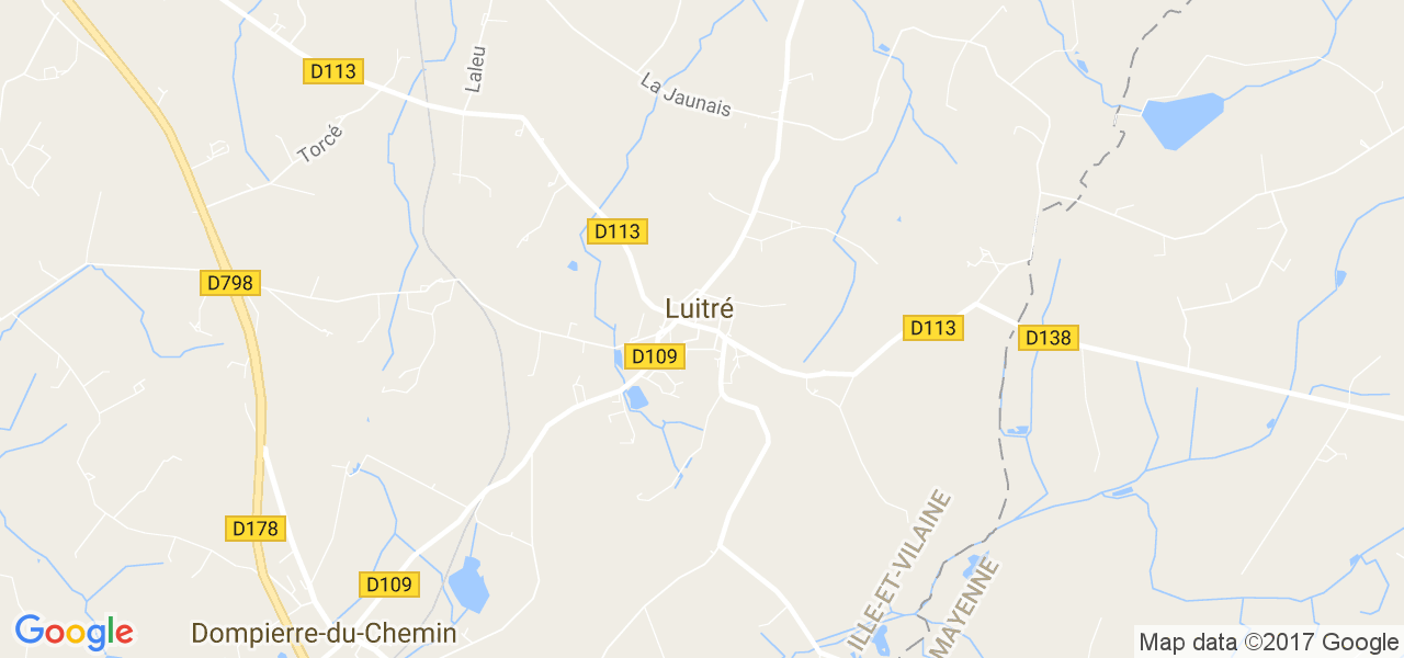 map de la ville de Luitré
