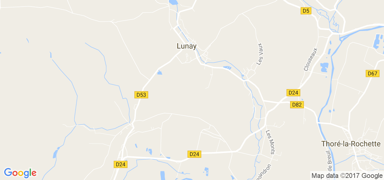 map de la ville de Lunay