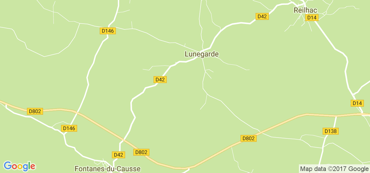 map de la ville de Lunegarde