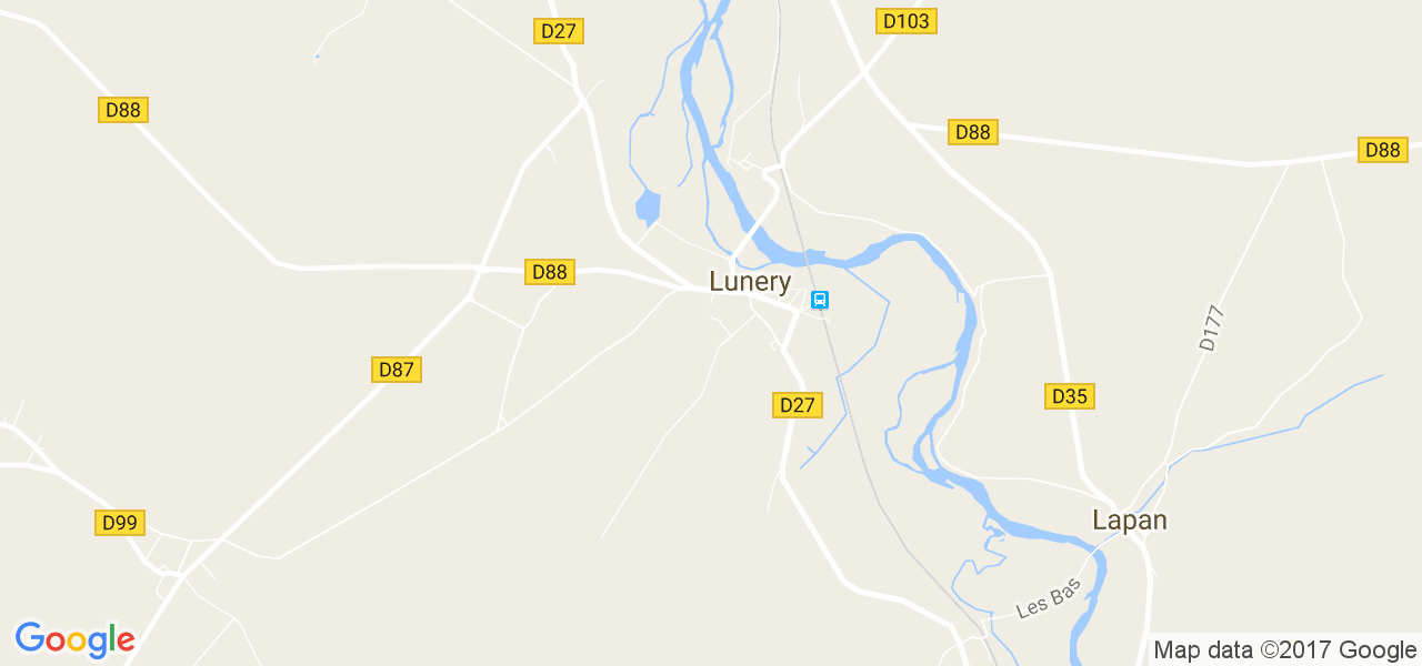 map de la ville de Lunery