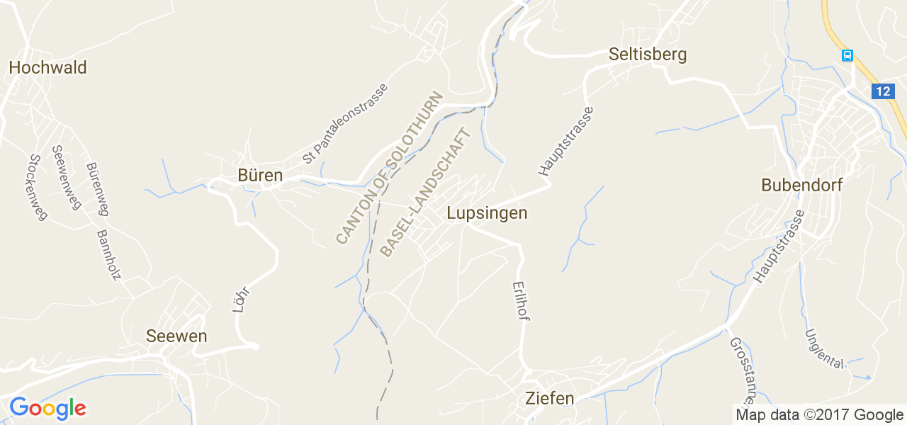 map de la ville de Lupsingen