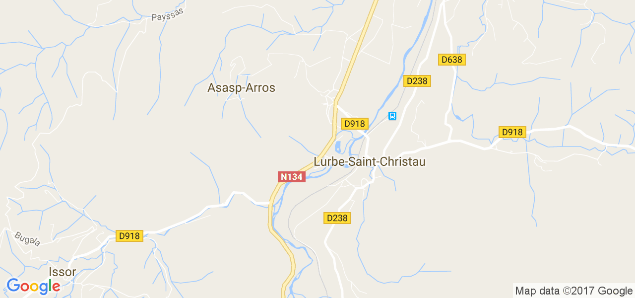 map de la ville de Lurbe-Saint-Christau