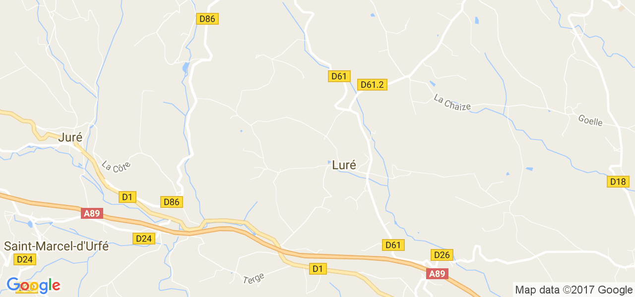 map de la ville de Luré