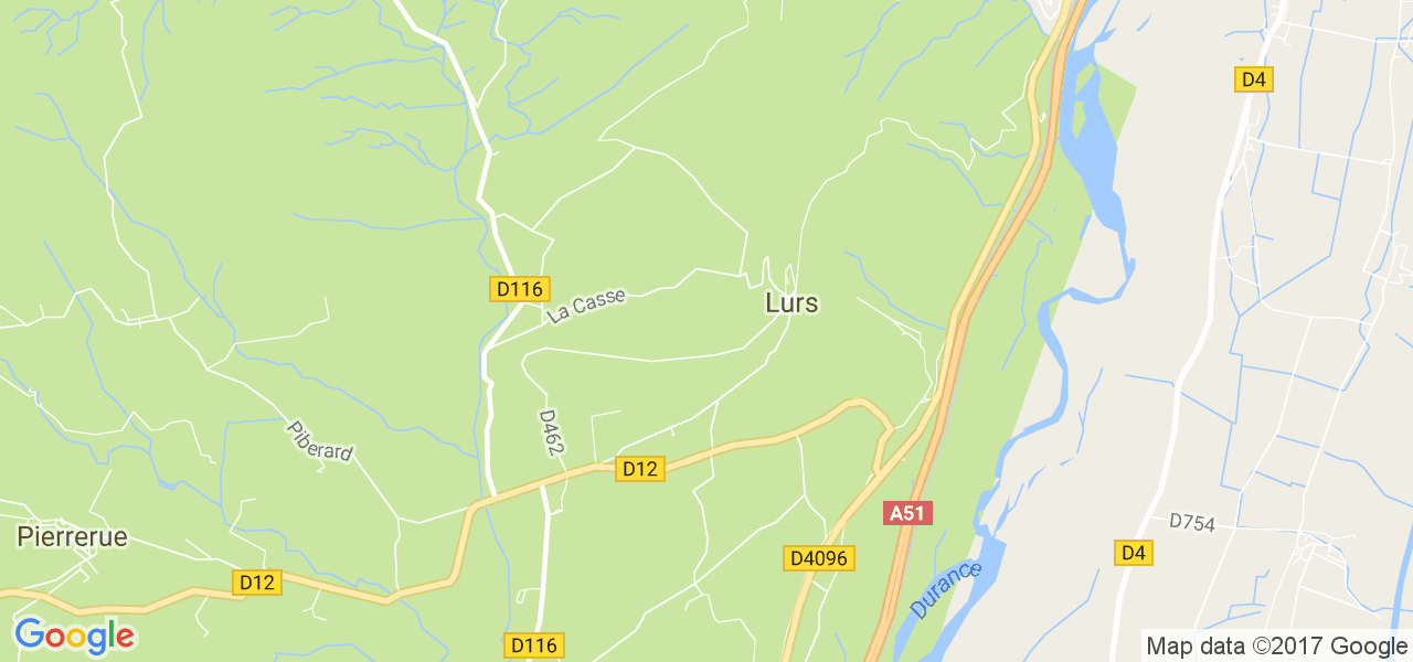 map de la ville de Lurs