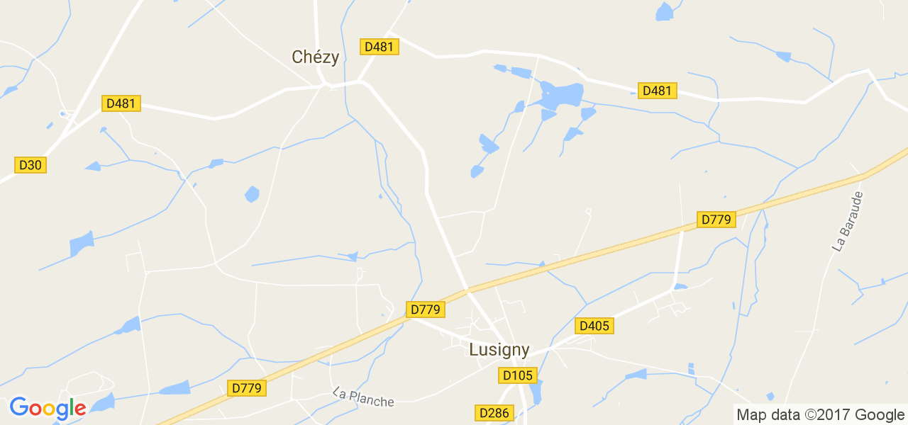 map de la ville de Lusigny