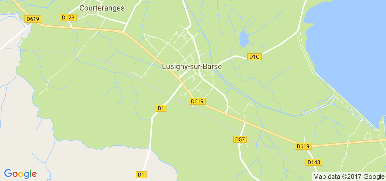 map de la ville de Lusigny-sur-Barse