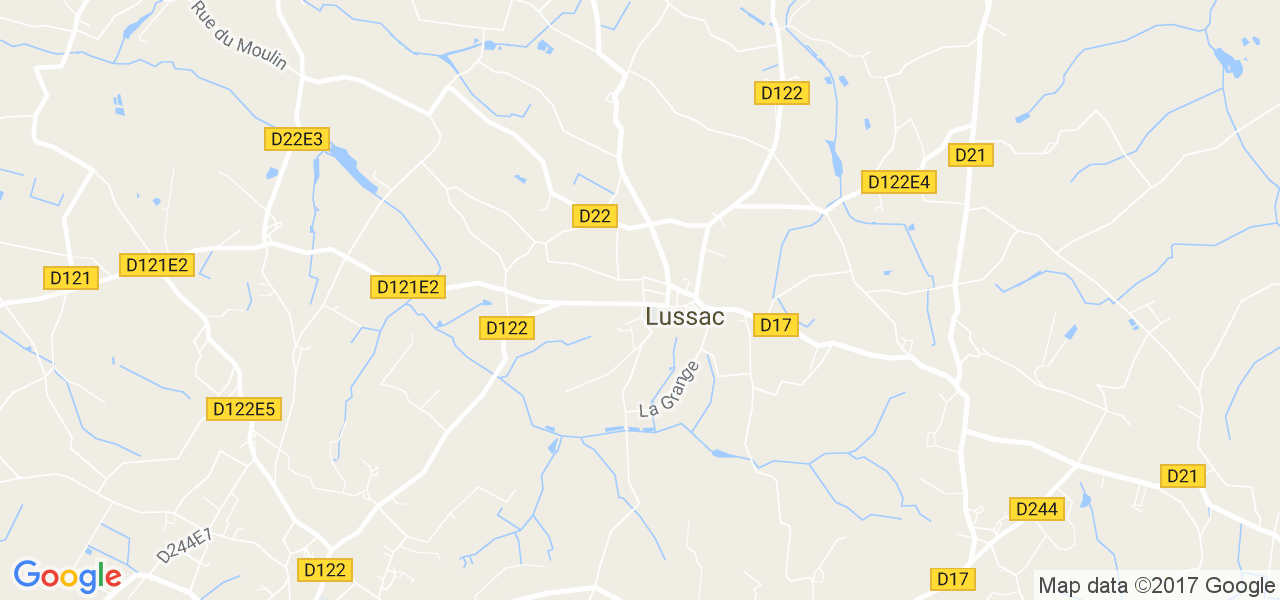 map de la ville de Lussac