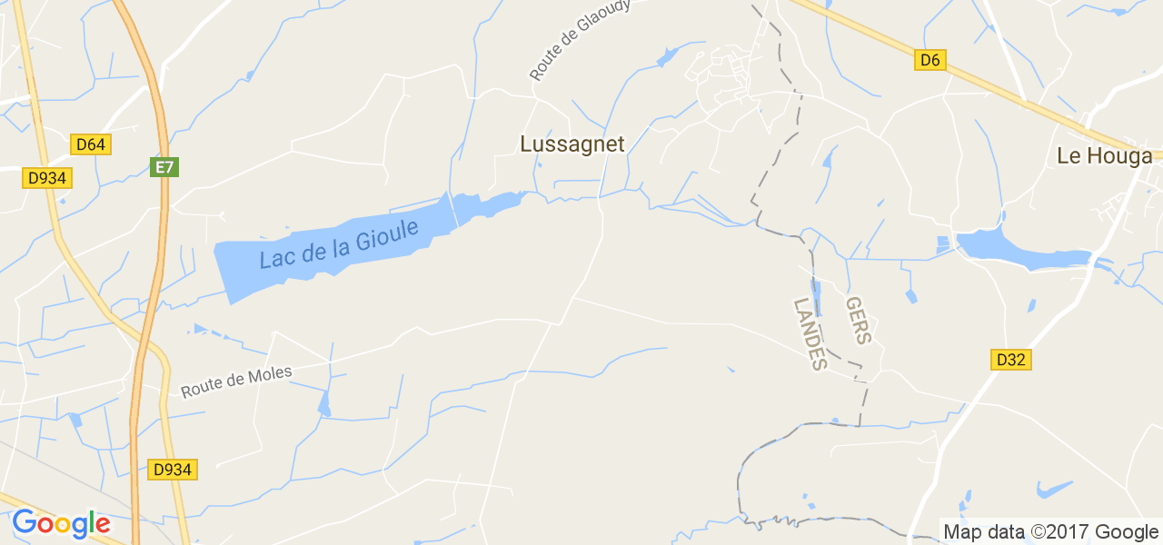 map de la ville de Lussagnet