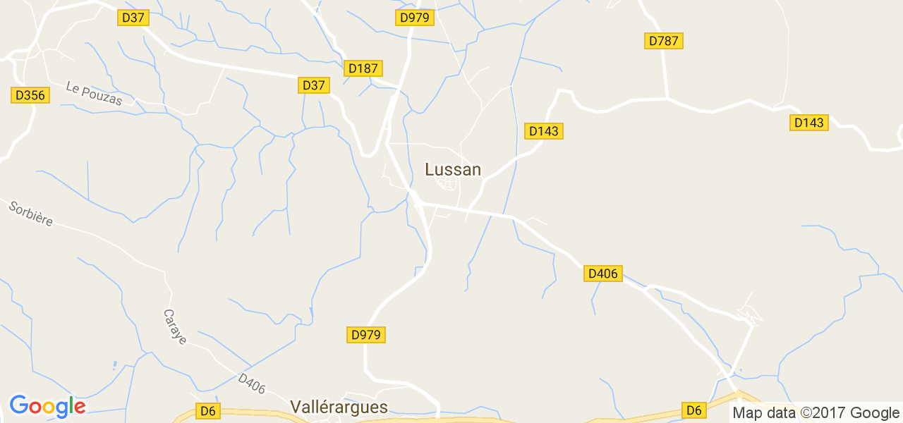 map de la ville de Lussan