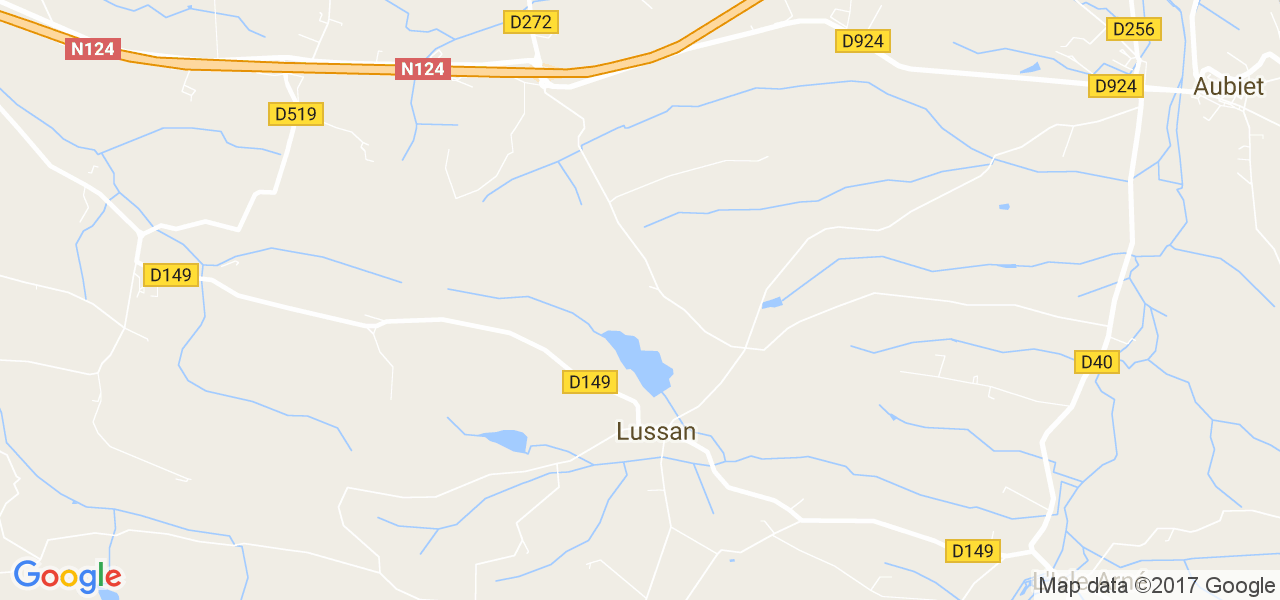 map de la ville de Lussan