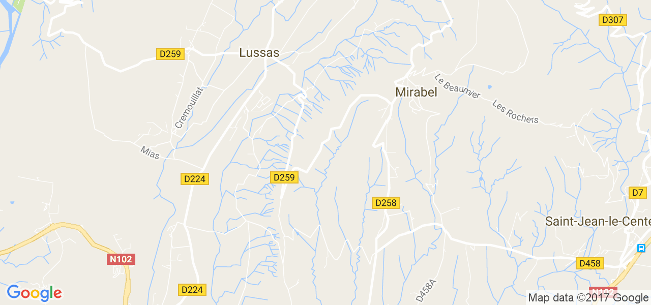 map de la ville de Lussas