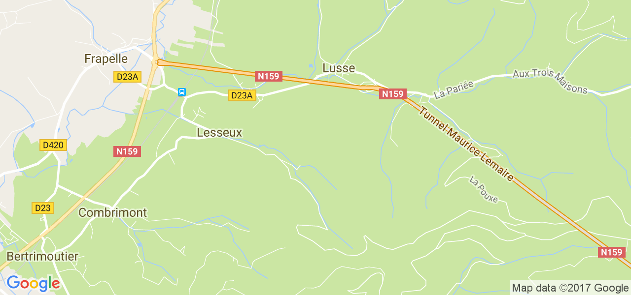 map de la ville de Lusse