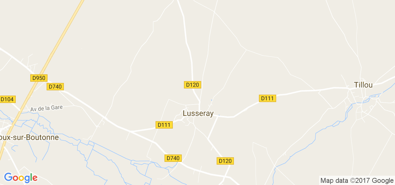 map de la ville de Lusseray