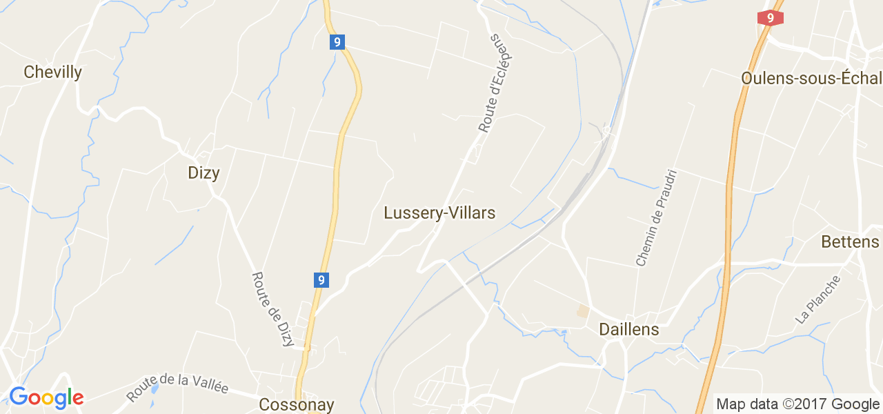 map de la ville de Lussery-Villars