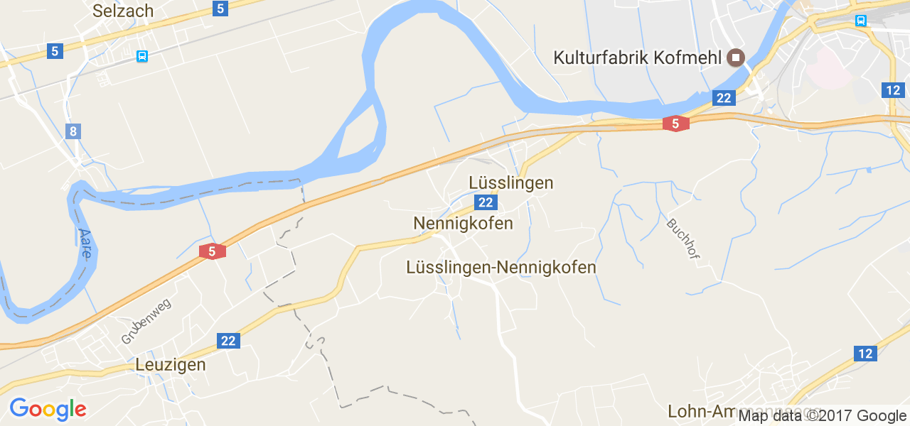 map de la ville de Lüsslingen-Nennigkofen