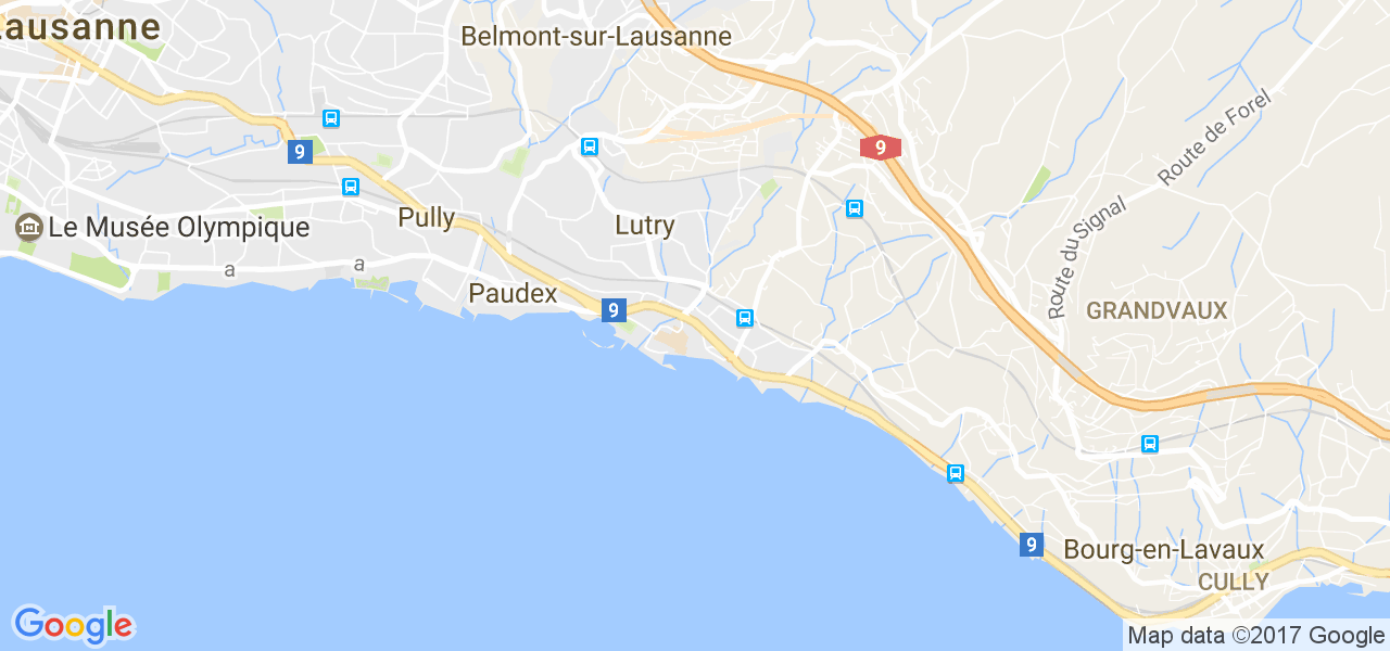 map de la ville de Lutry